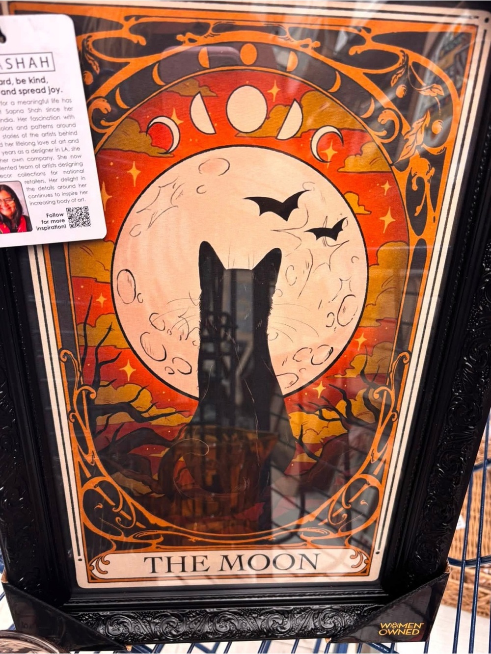 Sapna Shah The Moon Wall Art Print - Orange and Black